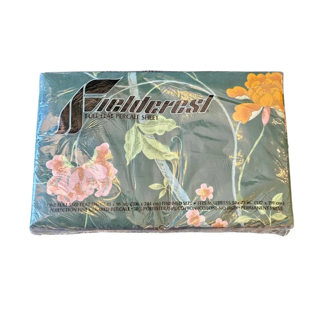 Fieldcrest Empress Garden Full Sheet Set 11pc Lot Vintage Green Floral Butterfly